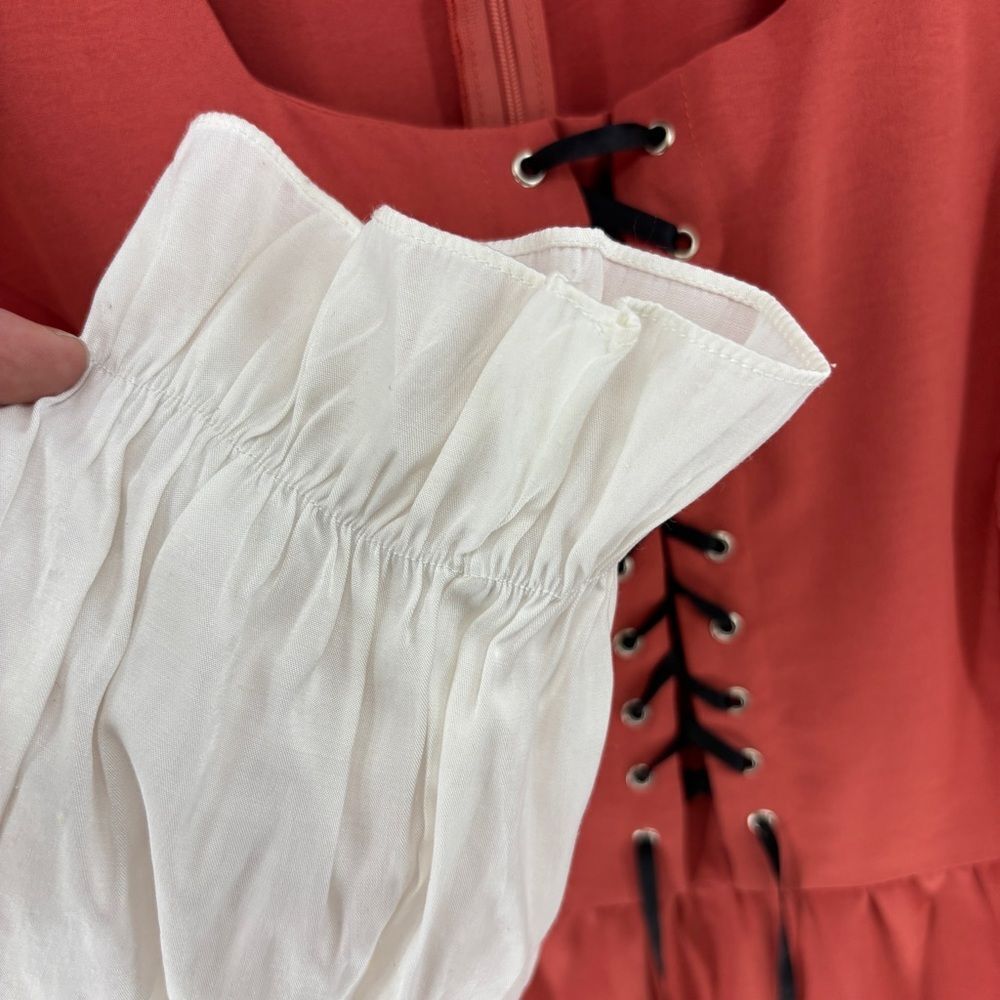 Scarlet Darkness Orange and White Lace-Up Dress women’s 2x renaissance faire - Picture 4 of 9